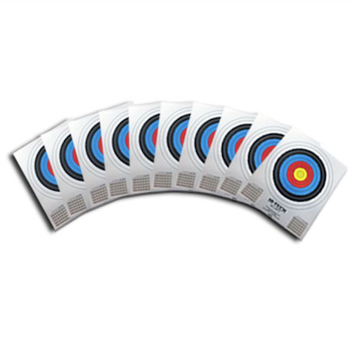 10 Pack of Single Spot Color Archery Paper Target Faces, 10-Rings,40cm (10 pack) - Picture 2 of 3