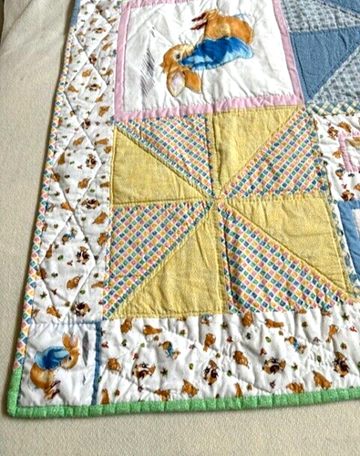Handmade Baby Toddler Quilt Betrix Potter BUNNIES 42" X 54" Unisex - Picture 7 of 18