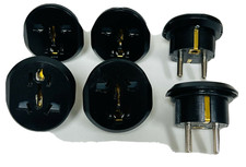 6x European Adapter Plug From US USA UK AU to Europe EU Round Pin 5MM E/F 6PK
