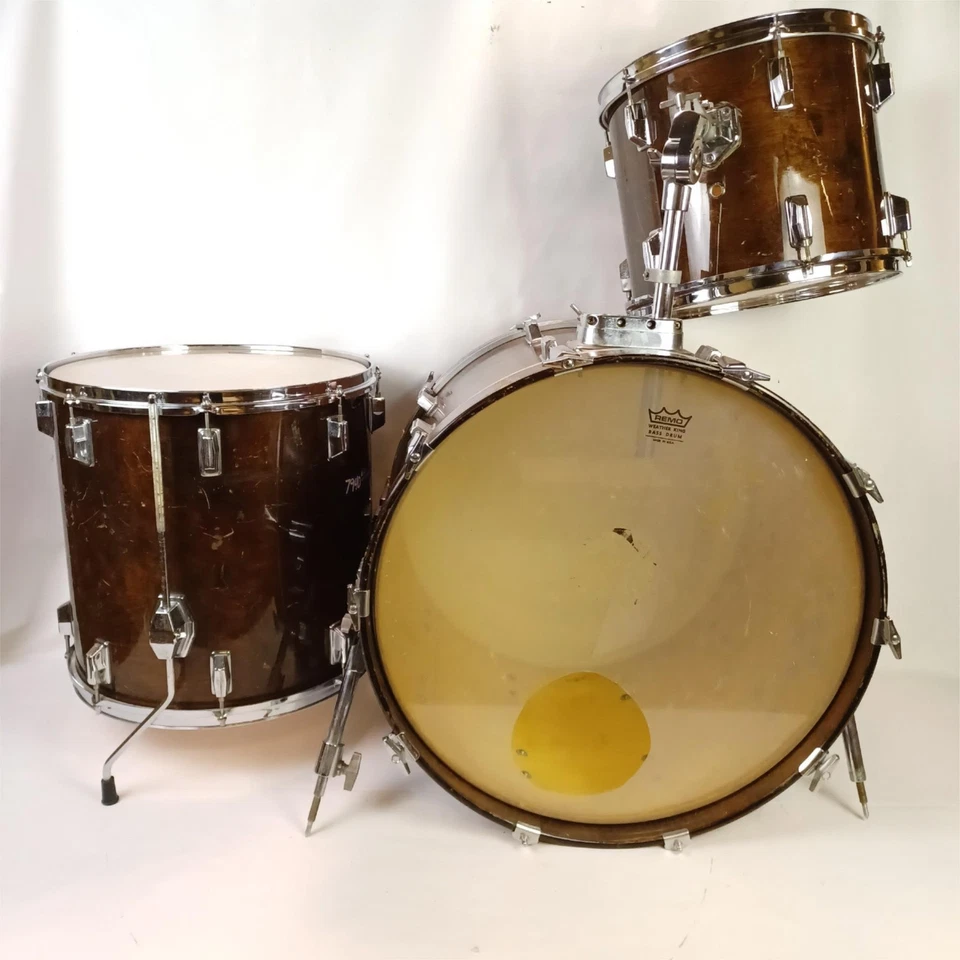 Pearl All Maple 22,13,16" Drum Set "Walnut Lacquer" 8Ply Vintage 70s Bass/2-Toms - Image 3 of 4