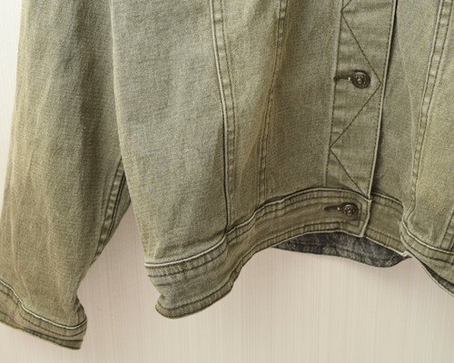 Vintage DG2 Diane Gilman Jacket XL, Reversible Stretch Denim, Green Snake Nice - Picture 4 of 10