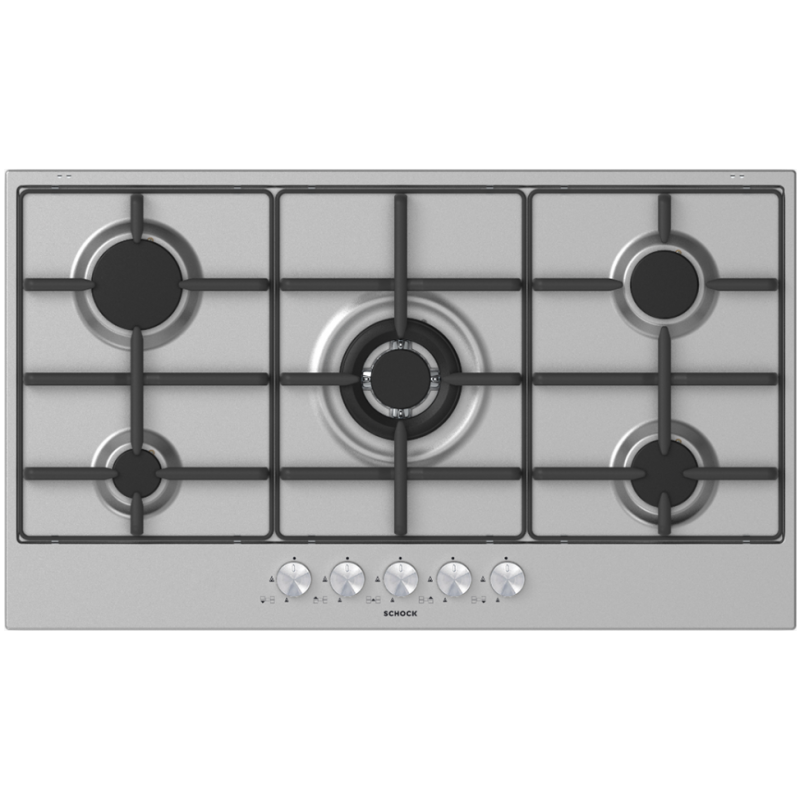 SCHOCK STS955IX PIANO COTTURA 90CM 5 FUOCHI A GAS COLORE INOX