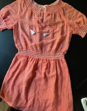 Tory Burch Madison Dress elastic waist poppy red/coral  silk/wool  Size L $395