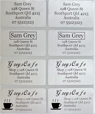 56 Silver Personalised Name / Address Label Stickers- XL 45 25mm Dishwasher