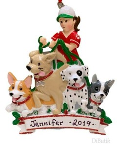 dog walker ornament