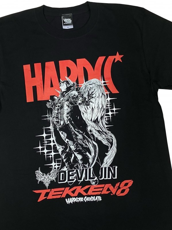 Tekken 8 x Hardcore Chocolate DEVIL JIN T-shirt Black Cotton Japan