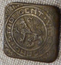  2 Francs ville de Gand occupée 1915 Albert 1 er