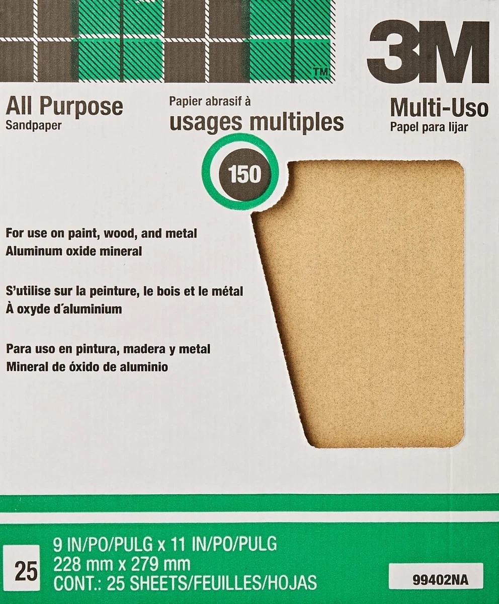3M SandBlaster 28150 Medium P150 230 x 280mm Sandpaper Sheets with Bare Surfa