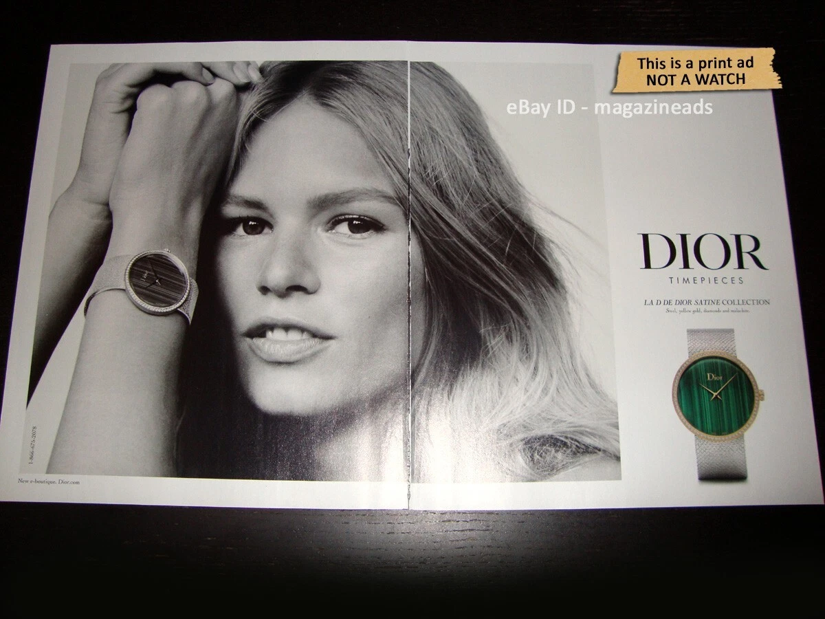 Horloges DIOR 2 pages IMPRIMÉ AD 2018 ANNA EWERS La D de Dior satine JOLIE FEMME