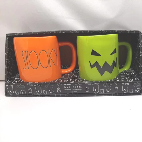 Rae Dunn Trick or Treat Halloween Orange Green Jack O Lantern Spooky Magenta