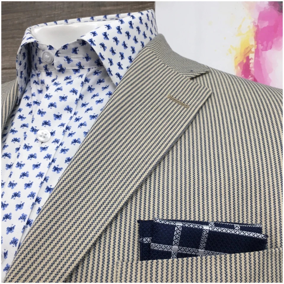 S.Cohen Mens Blazer Sport Coat Casual Jacket Size 42L Bamboo Wool Classic Suit - Image 2 of 4