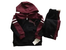 PUMA NWT Boys 2PC Suit Jacket Pants set size 4 Color : Black