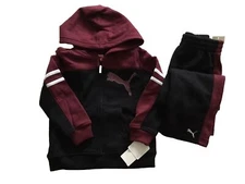 PUMA NWT Boys 2PC  Suit  Jacket Pants set size 4 Color : Black