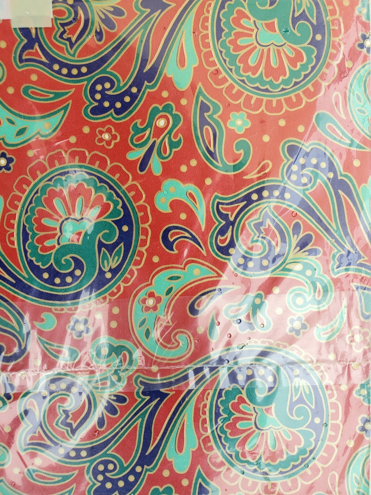 Vtg CLEO All Occasion Gift Wrap Jewel Tone Damask Paisley 2 Sheets 8.3 sq ft