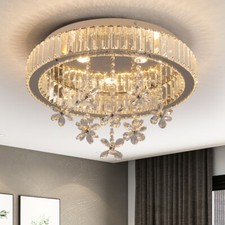 50cm Crystal Chandelier LED Ceiling Light Living Room Pendant Lights 3-color 41W