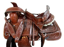 18 17 16 15 RODEO WESTERN SADDLE RANCH ROPER ROPING HORSE BROWN LEATHER TACK SET