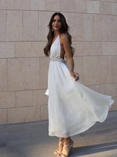 ZARA SHINY MIDI DRESS LIMITED EDITION WHITE NEW SS23 SIZES XS REF. 6895/250