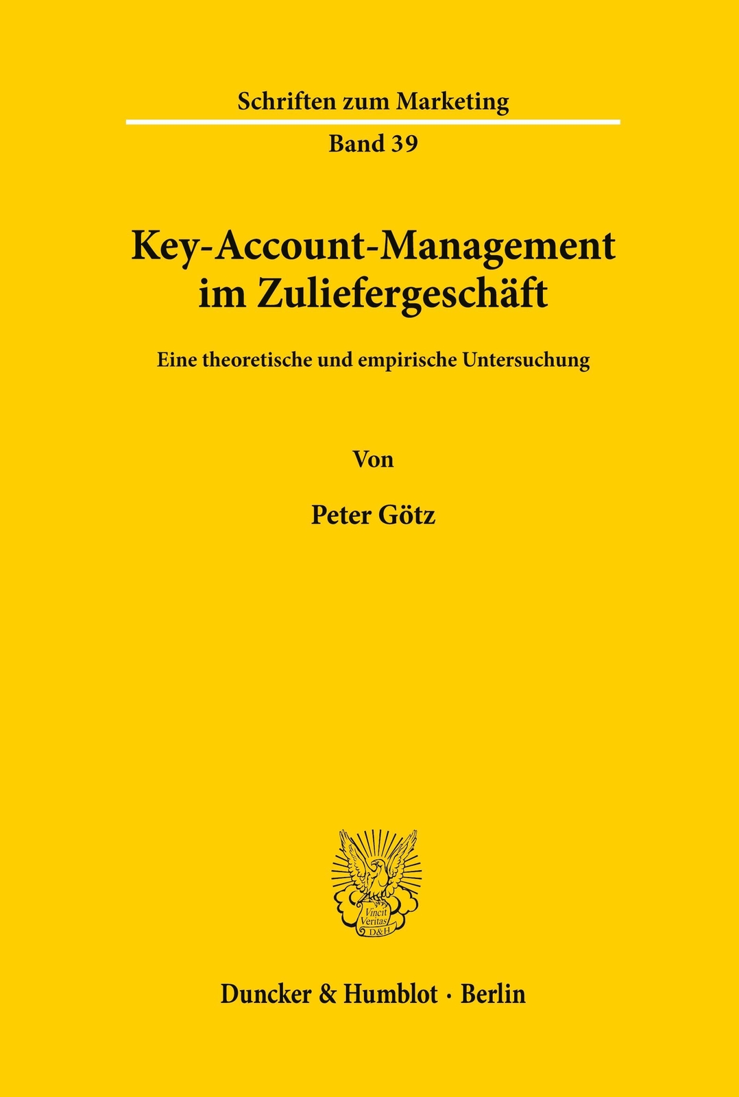Thumbnail - Key-account-management Zuliefergeschäft. Peter Götz Taschenbuch