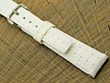 Vintage NOS Unused White Rubber Watch Band with Silver Tone Buckle 16mm 5/8"