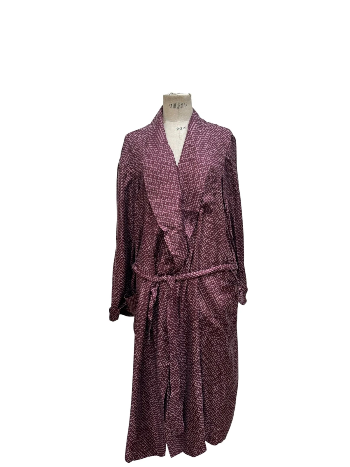 SAINT LAURENT (YSL) Vestaglia trench cappotto lungo seta Yves Saint Laurent anni 70 taglia 50 vestibilità M t