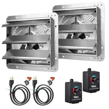 1600 CFM 12 in. Aluminum High Speed Variable Gable Mount Shutter Exhaust Fan of