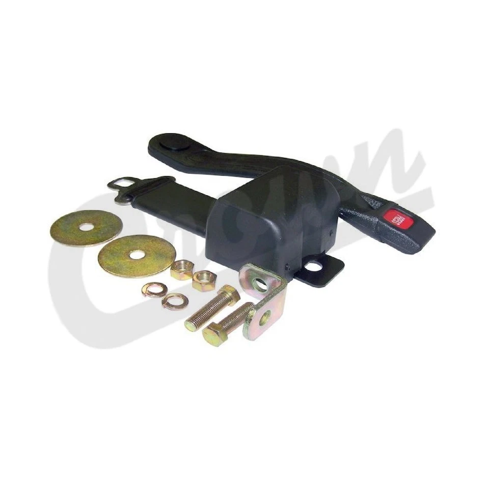 Crown Front Black Seat Belts for 76-81 Jeep CJ5 CJ7 Scrambler Set BELT2B-QTY2 Foto 2 de 4