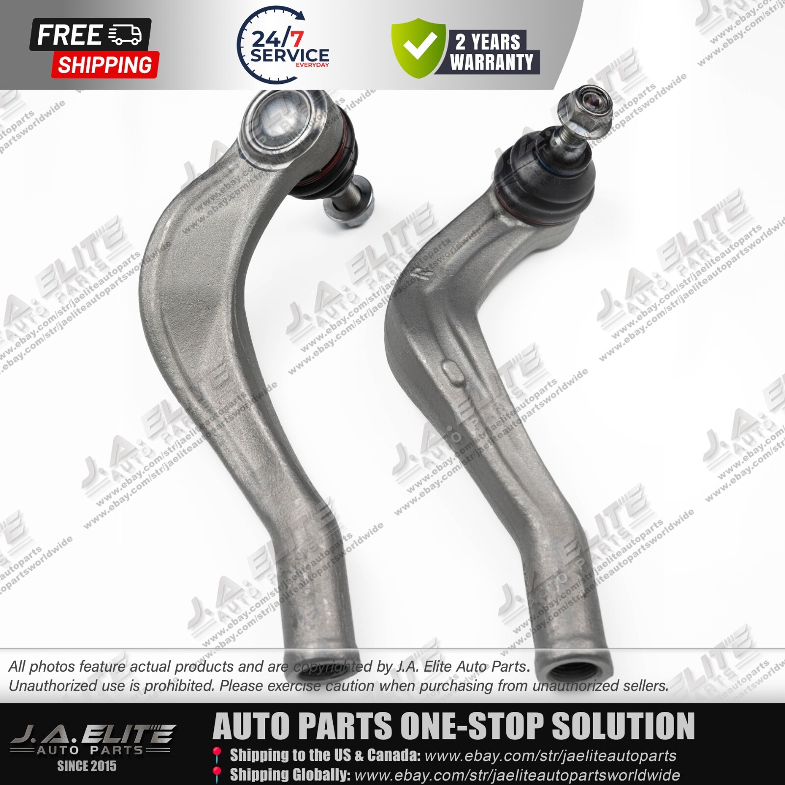 2pcs Left & Right Outer Tie Rod End kit fits Maserati Levante (2017)