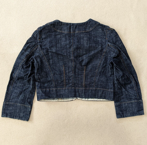 Ann Taylor Loft Denim Cover Jacke offen vorne dunkel gewaschen kurz Damen Größe 4 - Bild 8 von 15