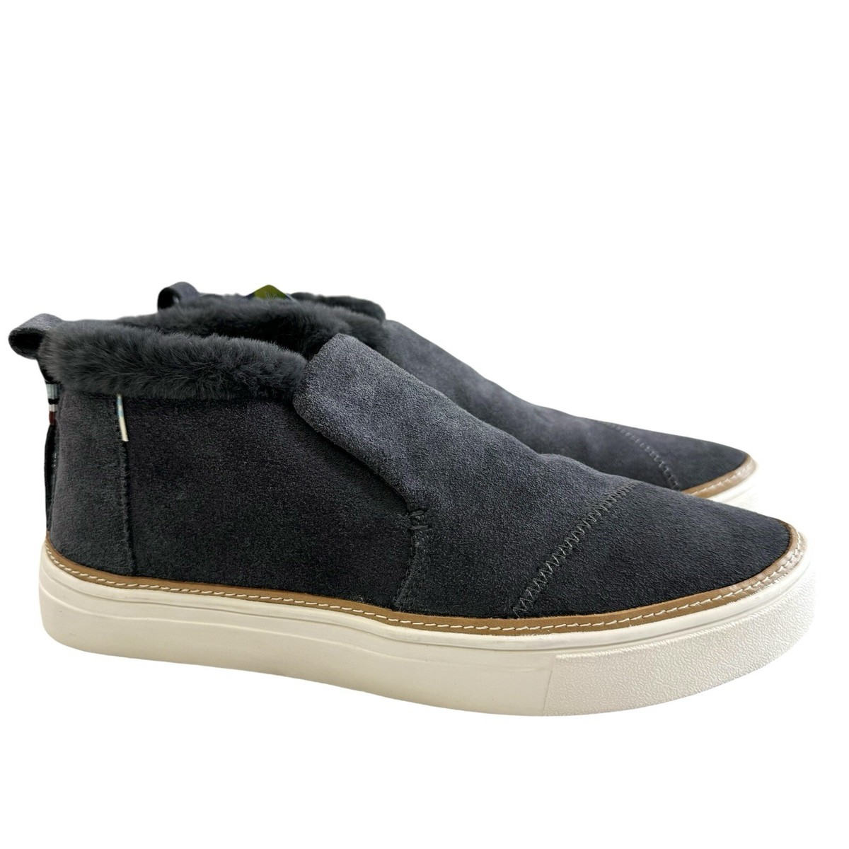 Toms NWT Paxton Black Suede Slip on Shoes 8.5 Toms Paxton Ladies Gray Suede Leather W/FAUX and 45 similar  main image 3