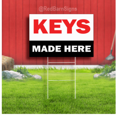 Keys Made Here Indoor Outdoor Coroplast Yard Sign | eBay