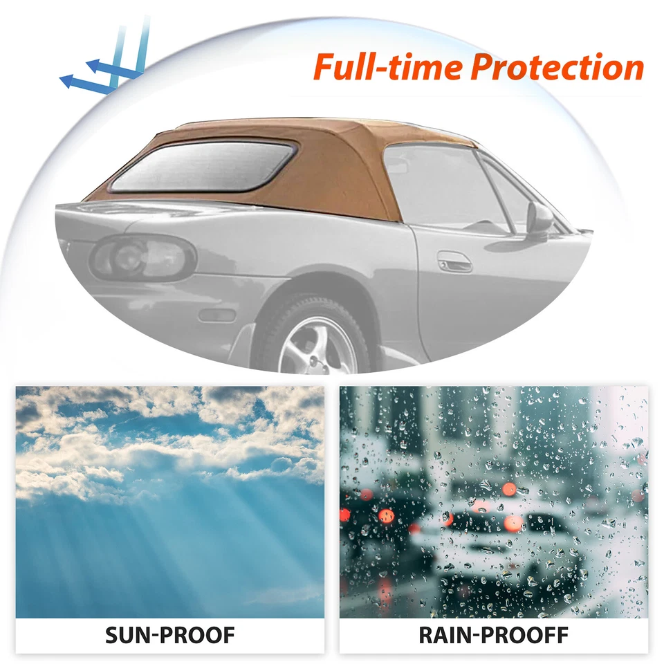 Mazda Miata 1990-2005 convertible techo blando tostado y ventana de vidrio térmico Foto 2 de 4