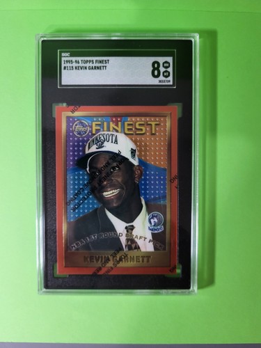 1995-96 Topps Finest #115 Kevin Garnett (RC) W/coating MN Timberwolves SGC 8 - Picture 2 of 3