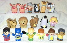 Fisher Price Little People Lot  17pc Superman Aquaman Batman Animals Boy Girl