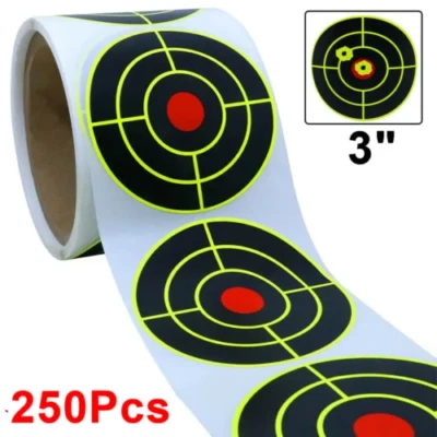 AIRKOUL 250 3Inch Splatter Target Stickers Self-Adhesive Reactive Targets Paper Shooting