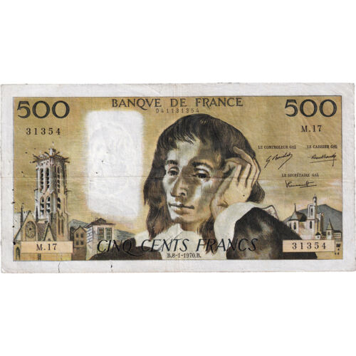[#148888] France, 500 Francs, Pascal, 1970, M.17, TB+, Fayette:71.5 - Afbeelding 1 van 2