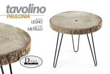 TAVOLO TAVOLINO IN LEGNO 42*40 CM PIANO IN LEGNO GAMBE IN METALLO GDO-795886