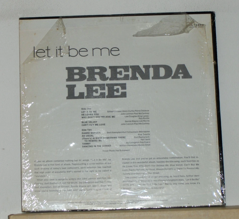 Brenda Lee - Let It Be Me - 1968 Stereo Vinyl LP Record Album - Image 2 of 2