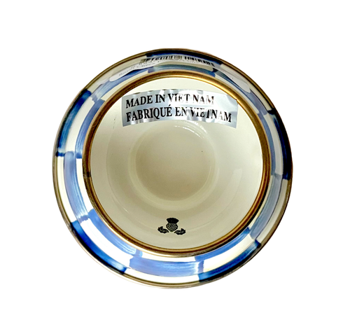 MacKenzie Childs 100% Authentic Royal Check Enamel Little Sugar Bowl New w. Tags - Picture 4 of 5
