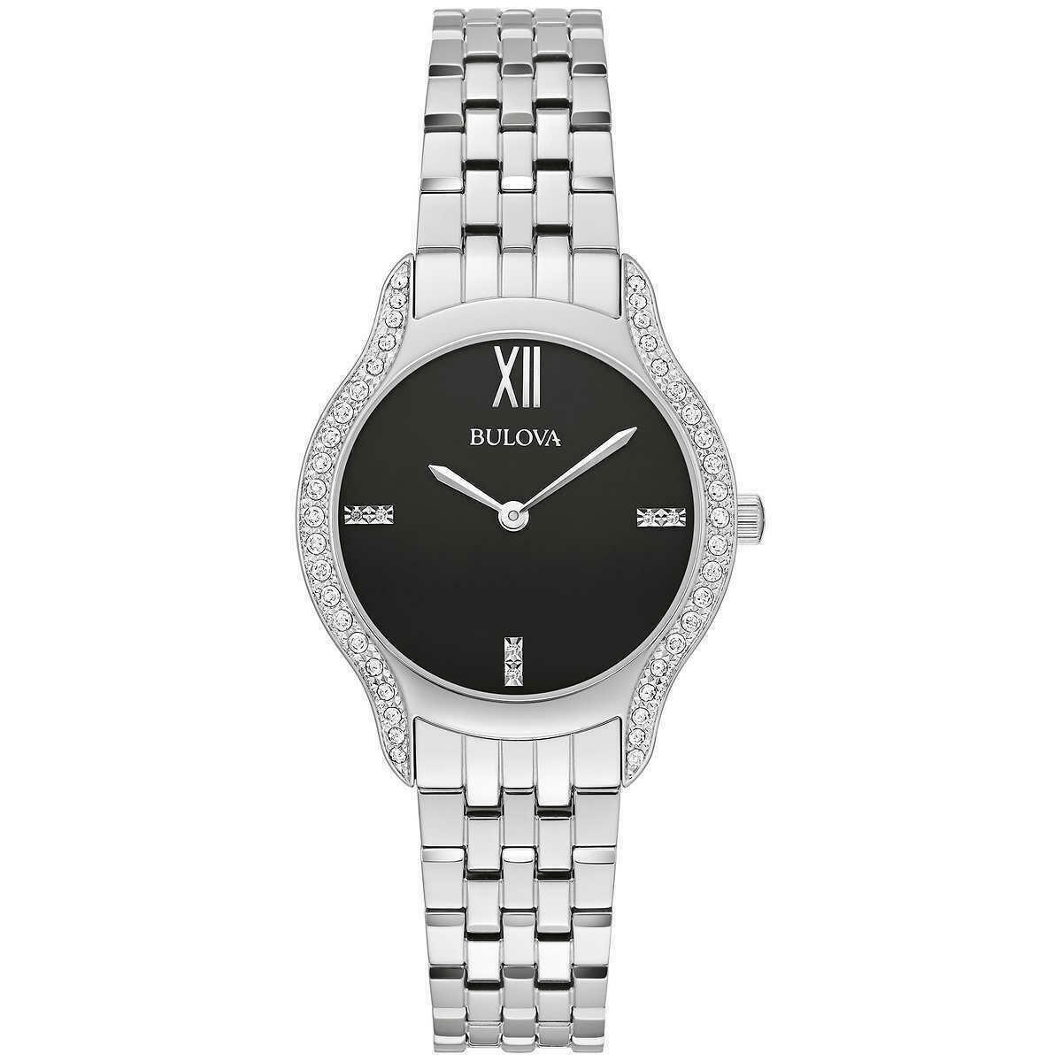 $550 MSRP | Bulova Women’s Diamond Bezel Silver Tone Ladies Watch - 96R249 NEW