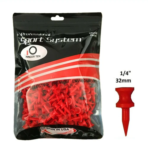 1 1/4" Plastic Golf Tees Step Down Graduated Castle Tee Height Control 200 Pack