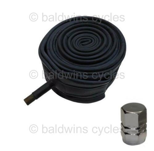 Bike Cycle Inner Tube 20 x 2.35 SCHRADER Valve + COLOURED ALLOY DUST CAP - Picture 9 of 13