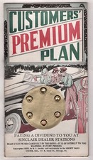 1936 SINCLAIR OIL BOOKLET CUSTOMER'S PREMIUM PLAN GASOLINE ETHYL PENNANT GAS