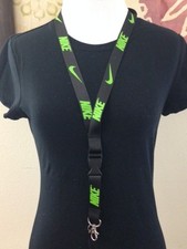 Nike Lanyard New Black with Green Logo