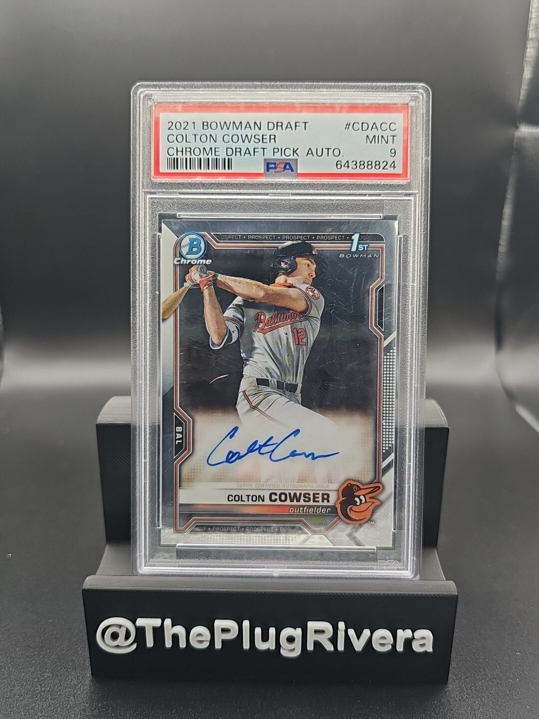 2021 Bowman Draft Colton Cowser Chrome Draft Pick Auto #CDA-CC PSA 9