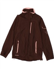 Columbia Womens Loose Fit Windbreaker Jacket Uk 10 Small Brown Nylon Bm10