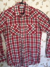 Square Dance Western Men  s Shirt Red, Black  White Plaid
