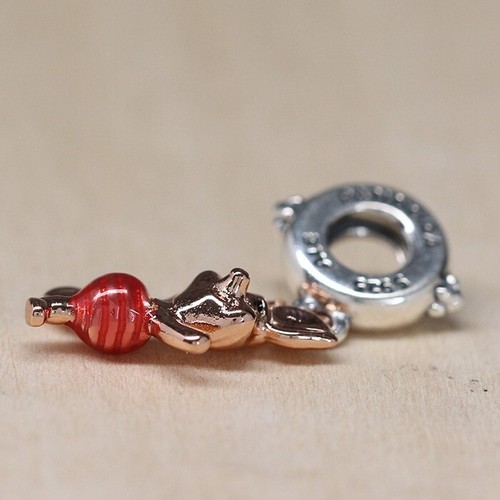 New Pandora Charm Disney Winnie the Pooh Piglet 782208C01 W Tag & Suede Pouch - Picture 4 of 10
