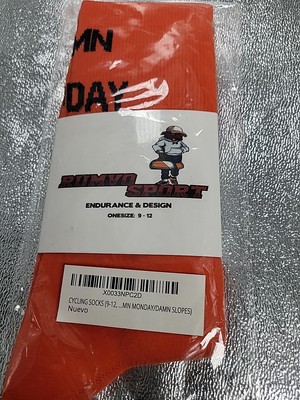 RUMVO SPORT Athletic Socks for Running Cycling for Men/ Women, Sz. 9-12 Orange