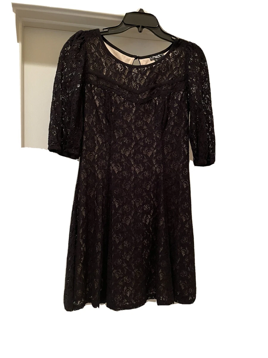 Ladies Black Lace Dress by Sequin Hearts. Size M. | eBay
