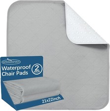 Waterproof Incontinence Chair Pad Washable Bed Protector Underpad 2 Pack 22"x21"